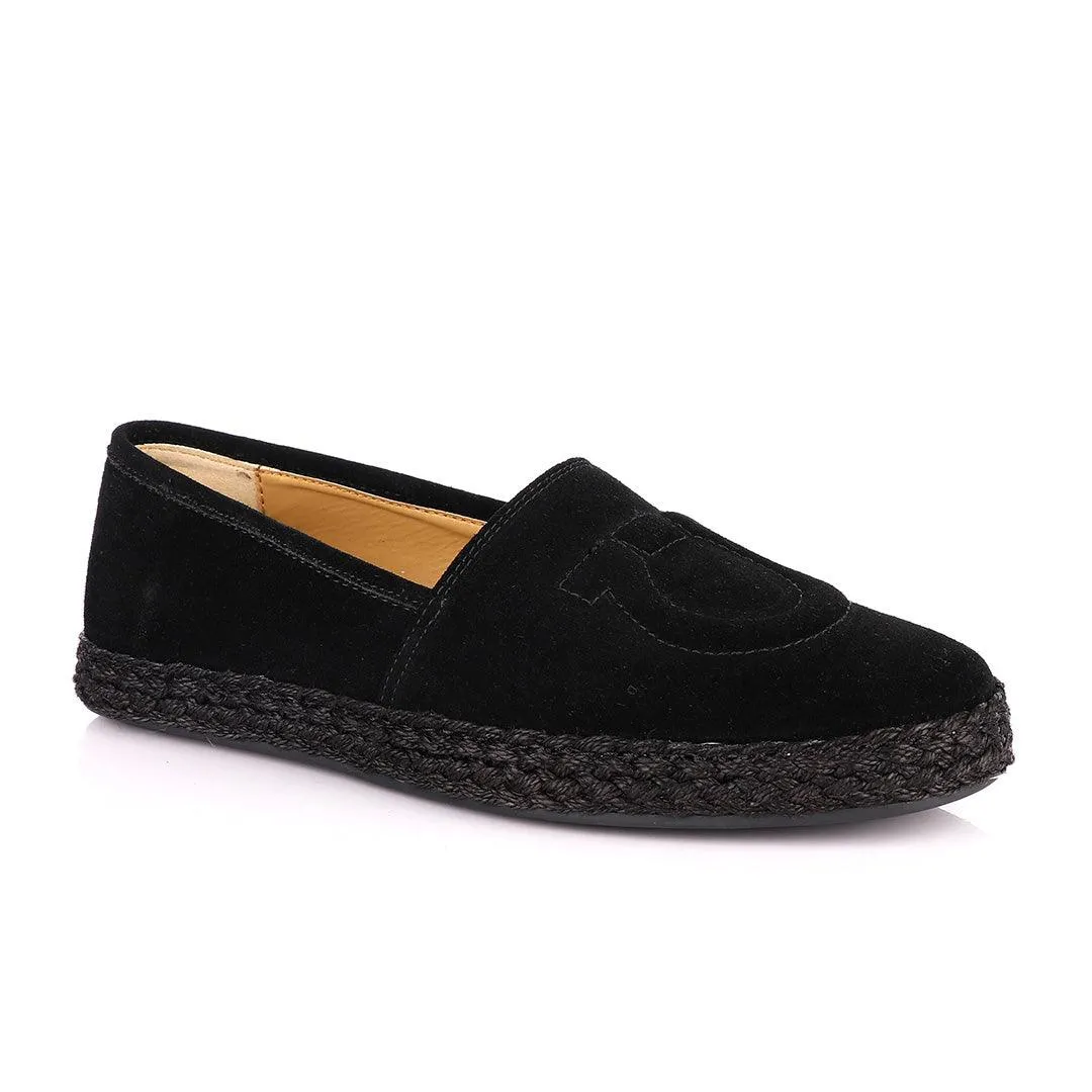 Salvatore Ferragamo Men's Suede  Loafers-Black