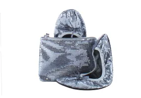 Sequin Flip Flat with Matching Pouch