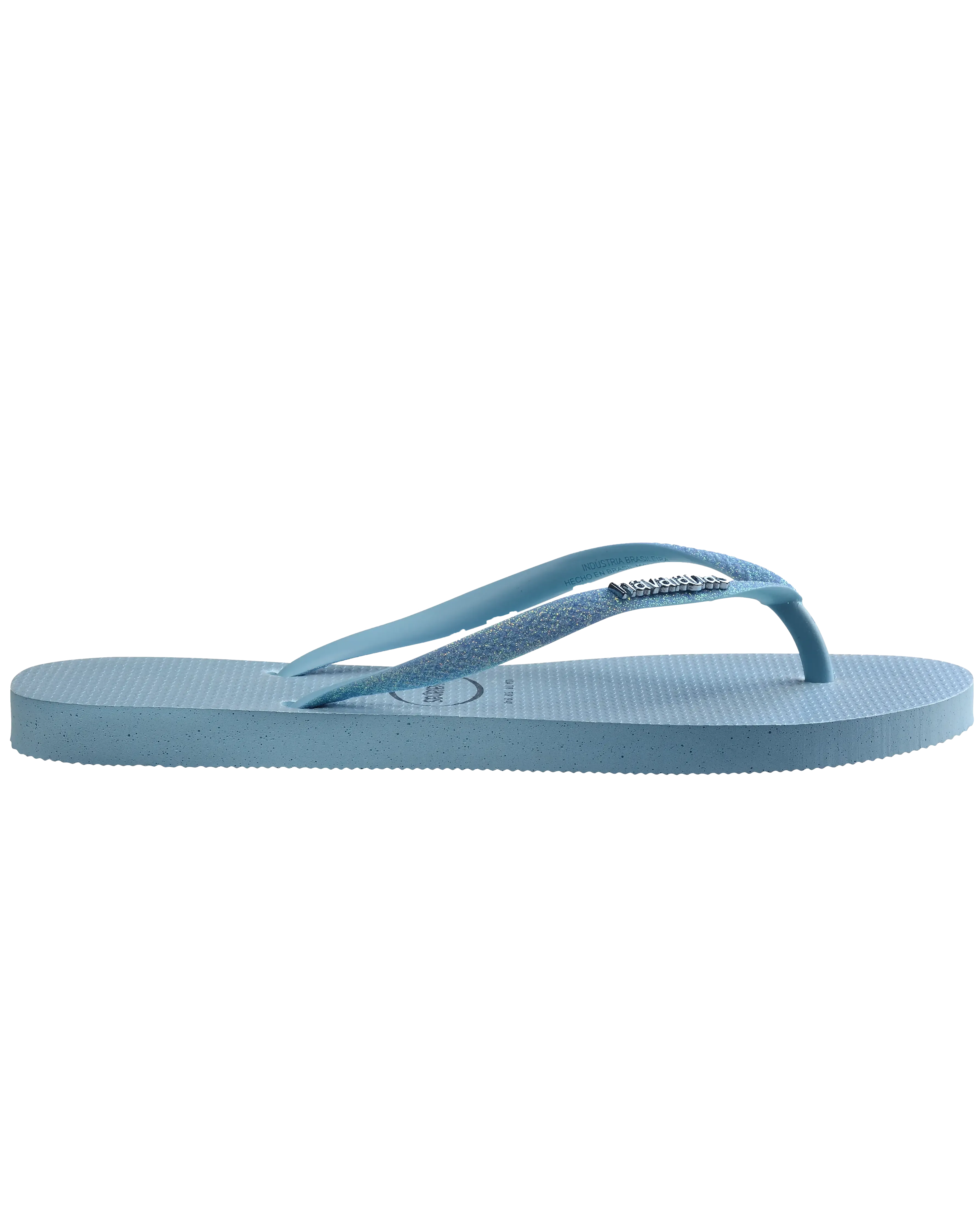 Slim Glitter Iridescent Flip Flops in Lavender Blue