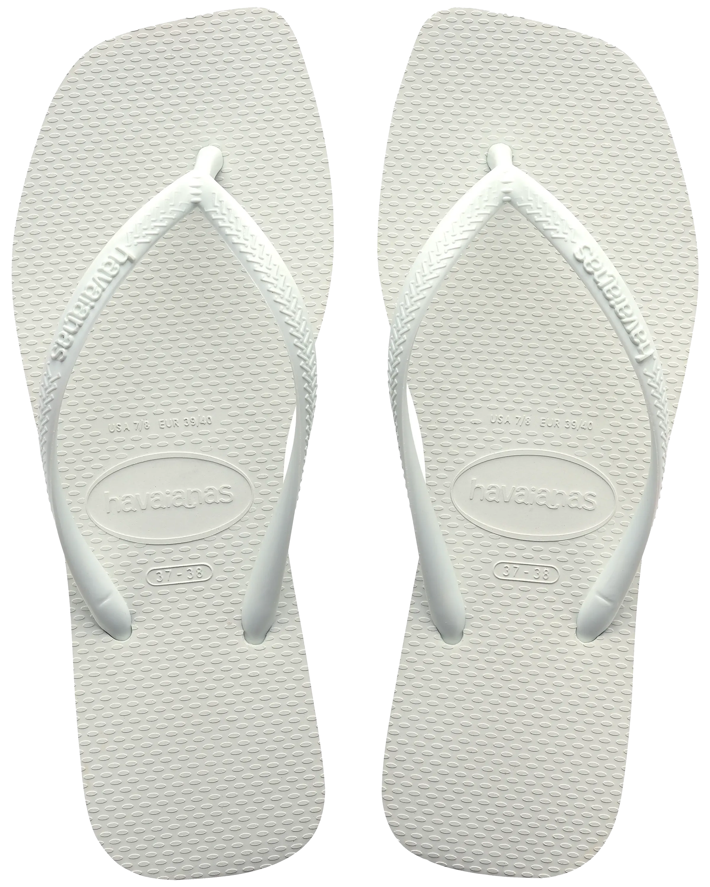 Slim Square Flip Flops in White