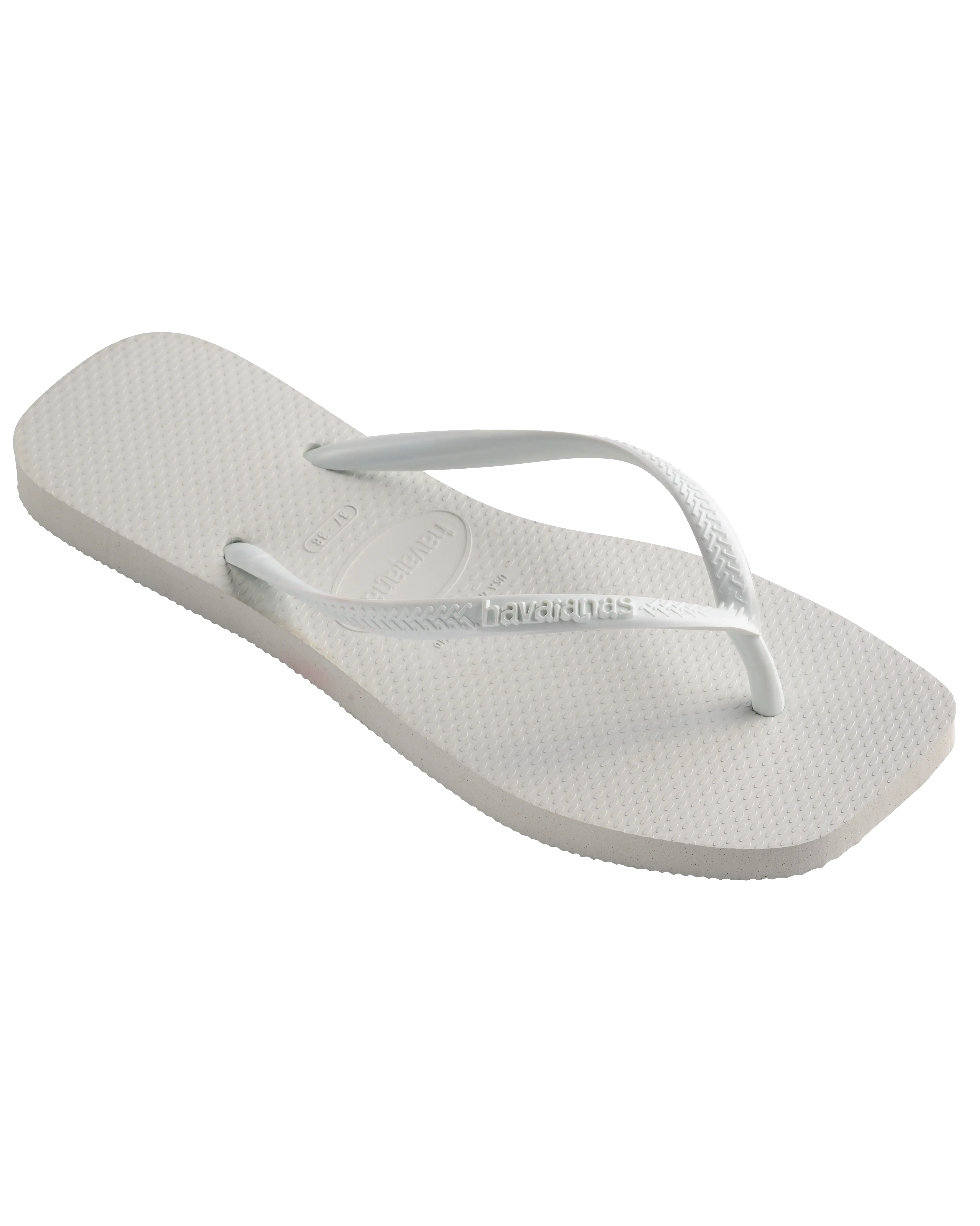 Slim Square Flip Flops in White