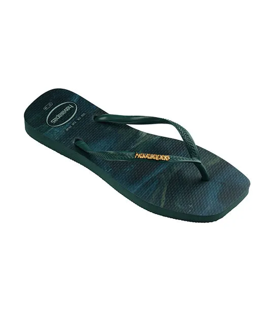 Slim Square Trendy Flip Flops Pantanal Green