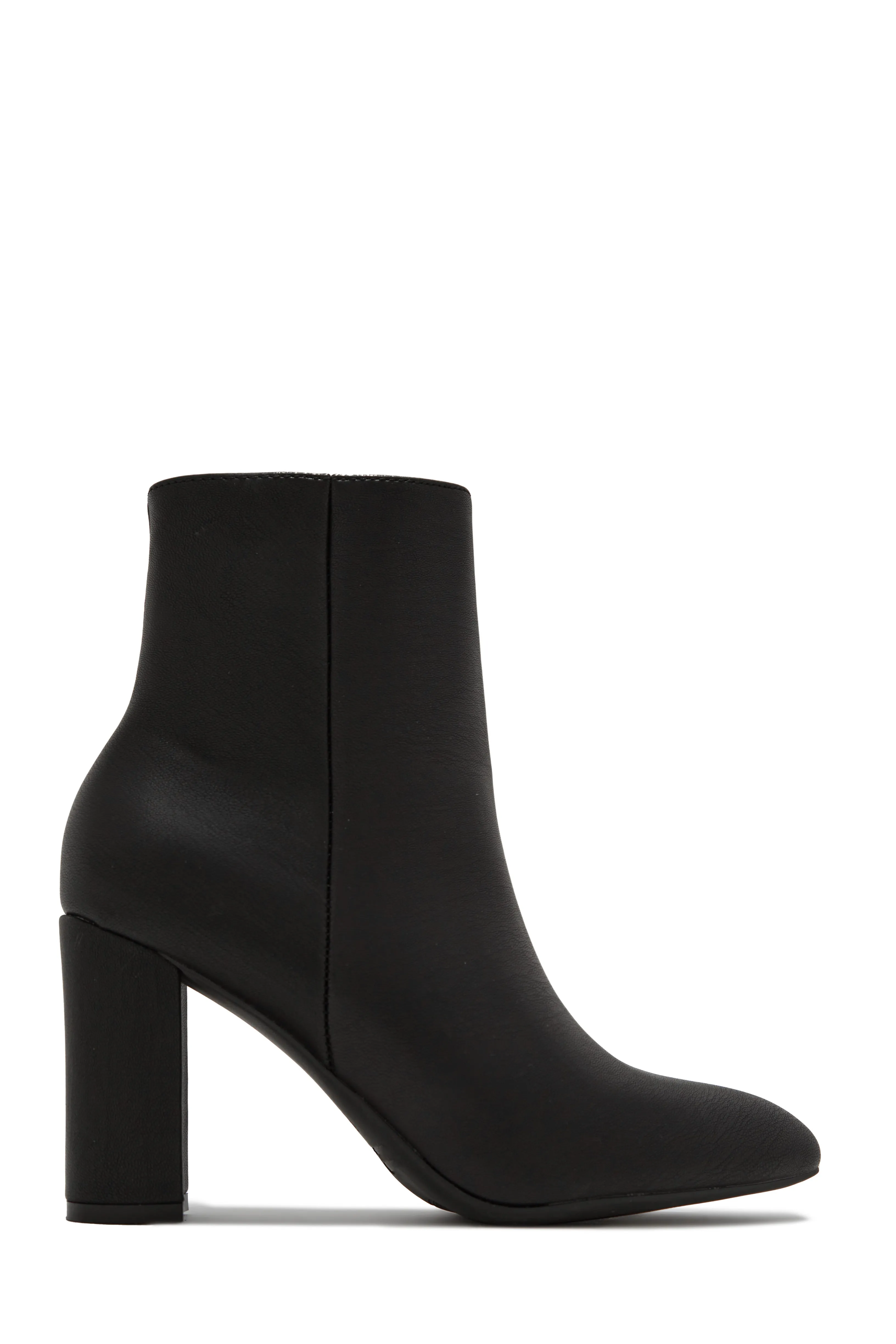 Social Season Block Heel Ankle Boots - Black