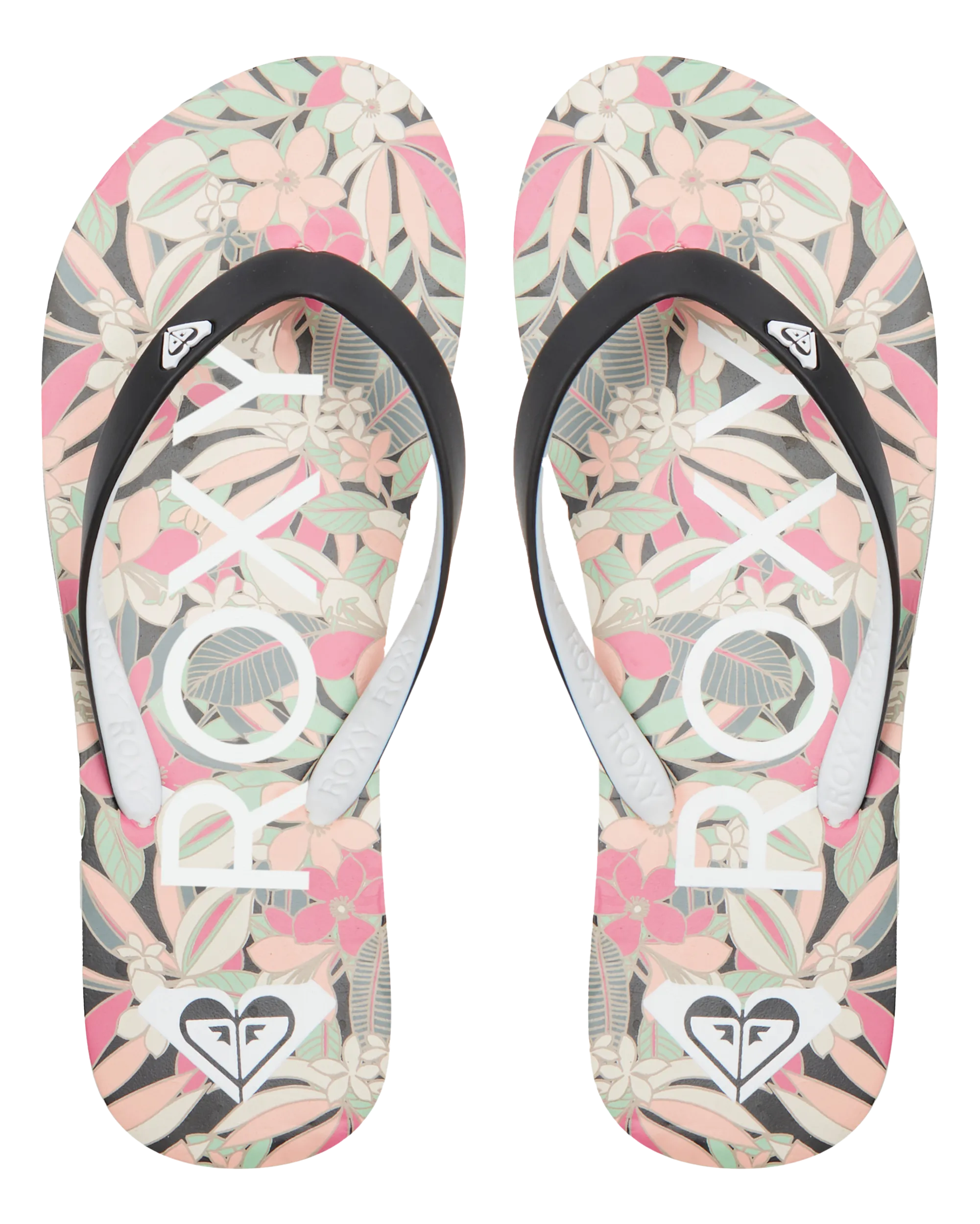 Tahiti VII Flip Flops in Black, Pink & Soft Lime