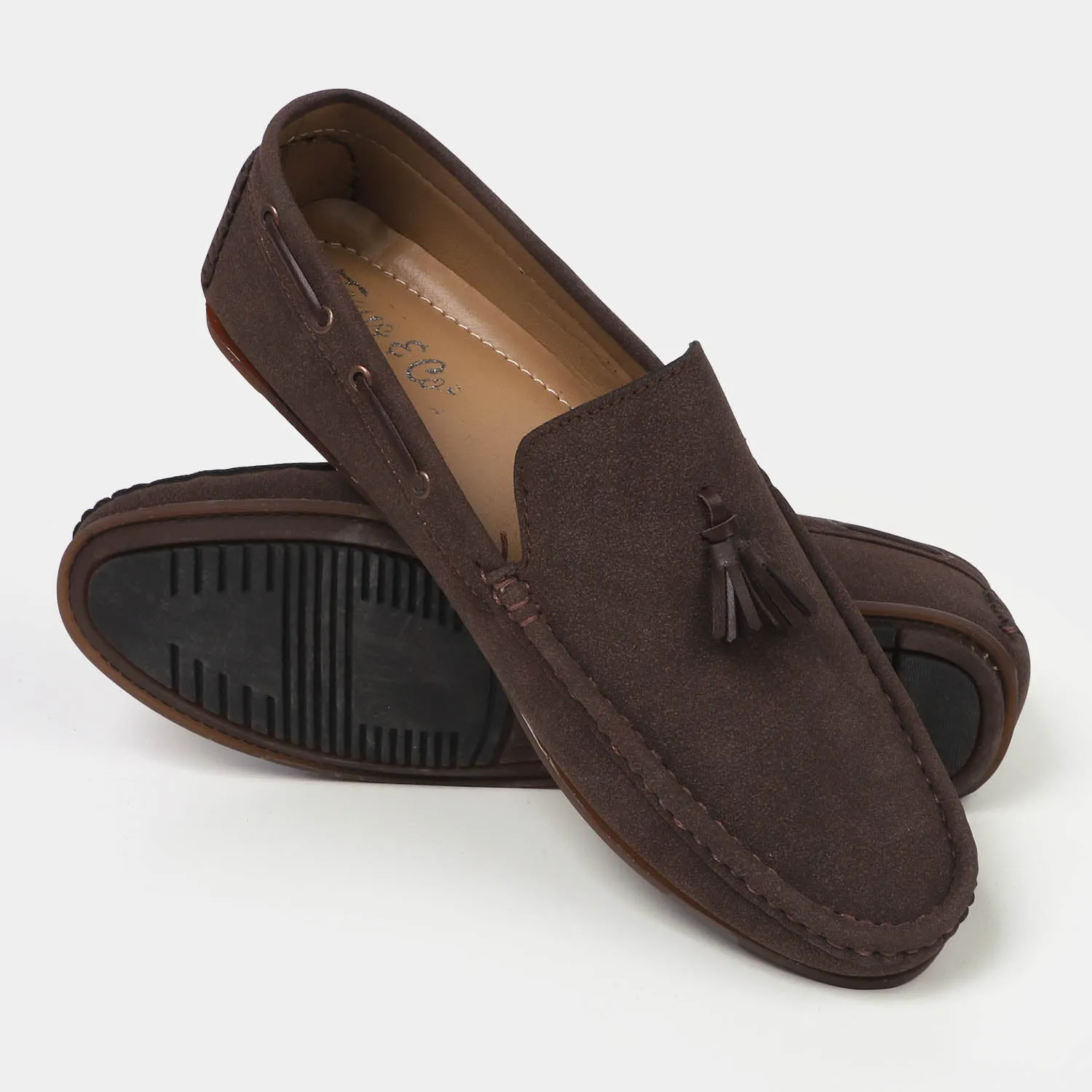 Teens Boys Loafer Shoes LF-4 - BROWN