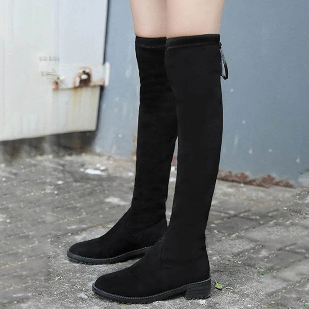 Women Faux Suede Women Over The Knee Boots