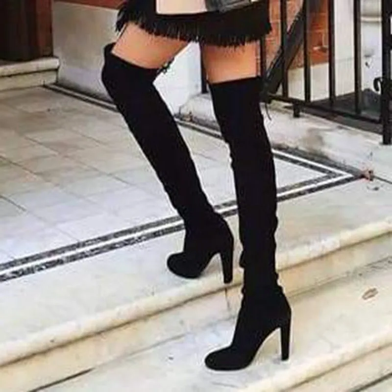 Women Faux Suede Women Over The Knee Boots