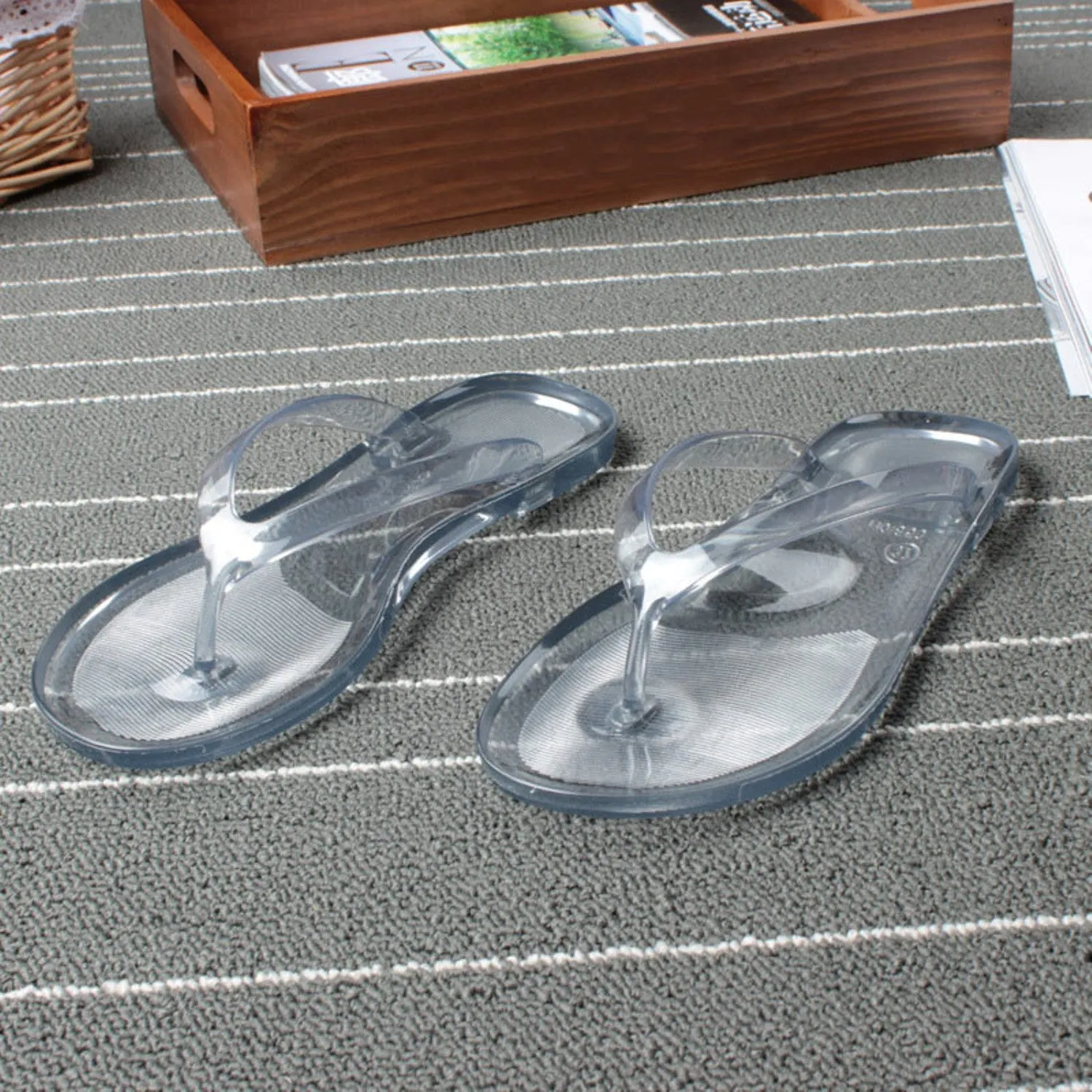 Women's Summer Transparent Beach Flip Flops