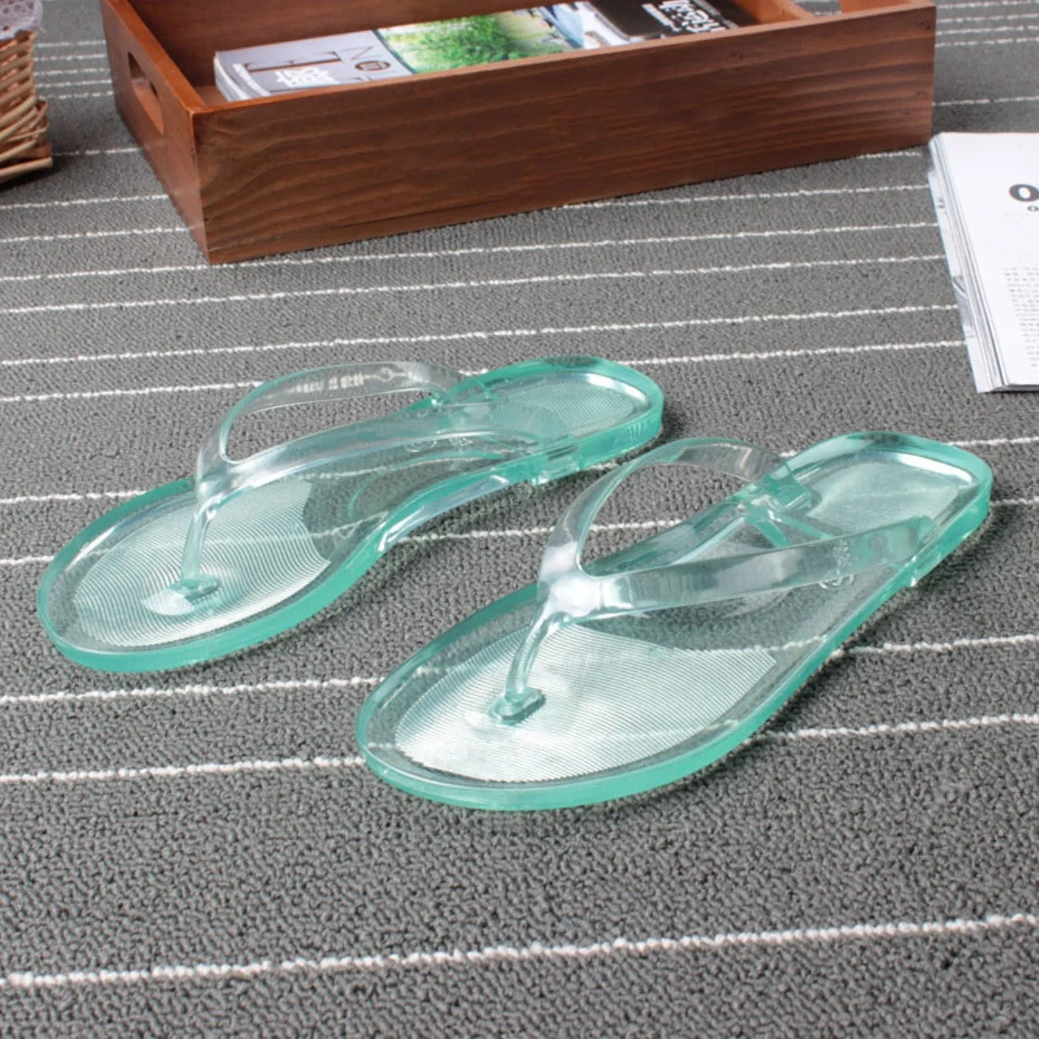 Women's Summer Transparent Beach Flip Flops