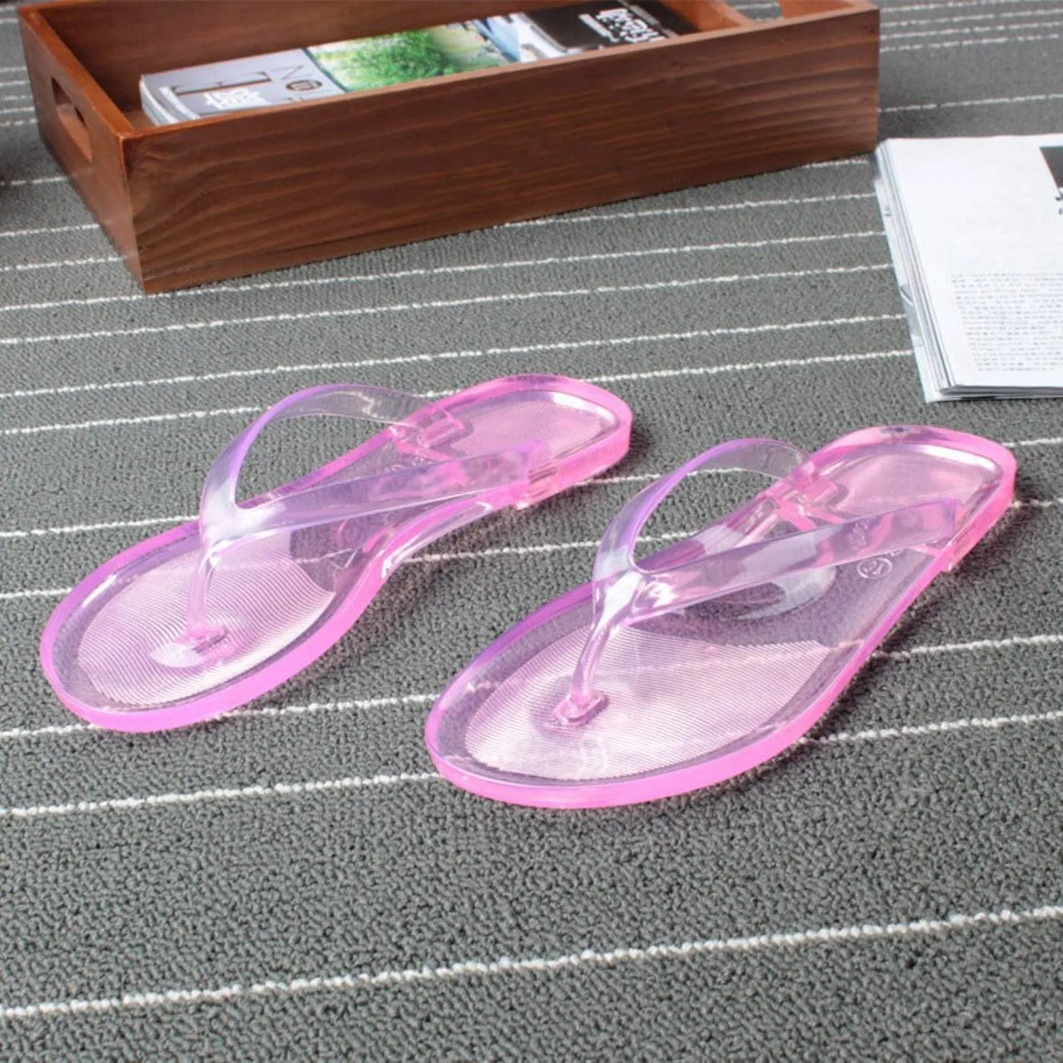 Women's Summer Transparent Beach Flip Flops