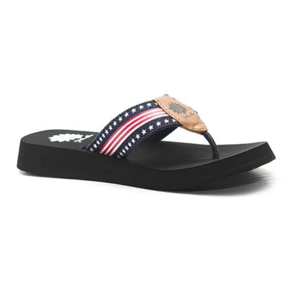 Yellow Box Navy Stars & Stripes Libertée Sandal